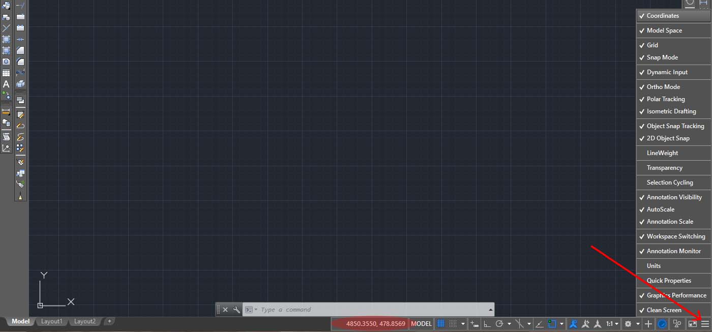 autocad coordinates